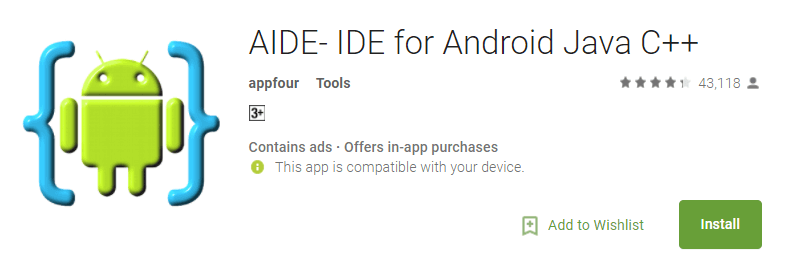 AIDE IDE for Android Java C++