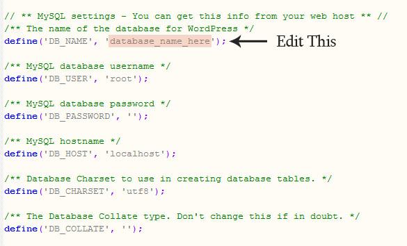 error establishing a database connection xampp wordpress