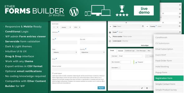 Ether Forms Builder WordPress Plugin