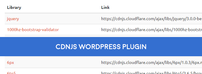 cdnjs wordpress plugin