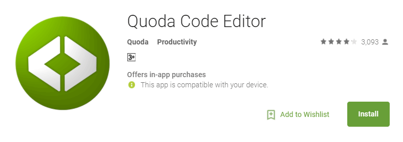 quoda code editor