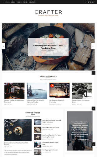 crafter a minimal cheap wordpress theme