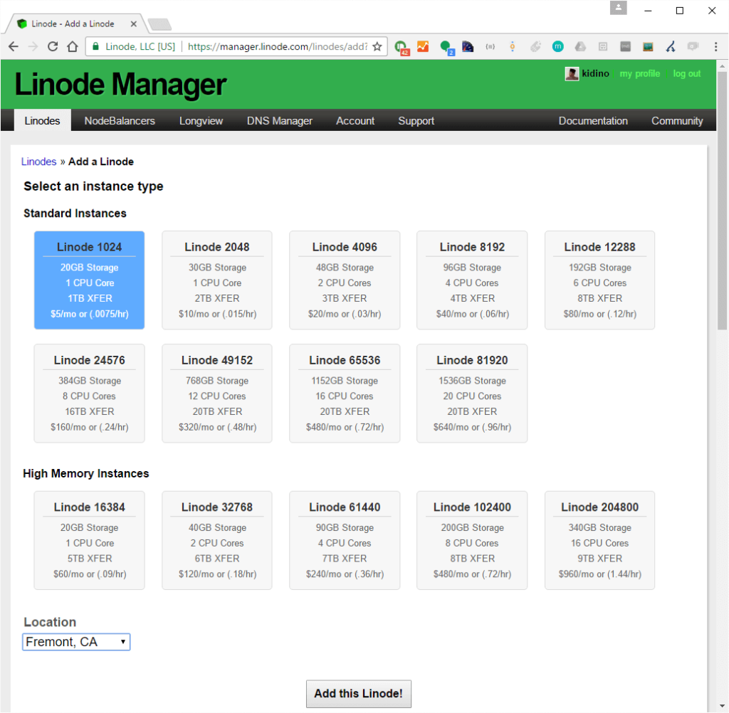 linode create your server