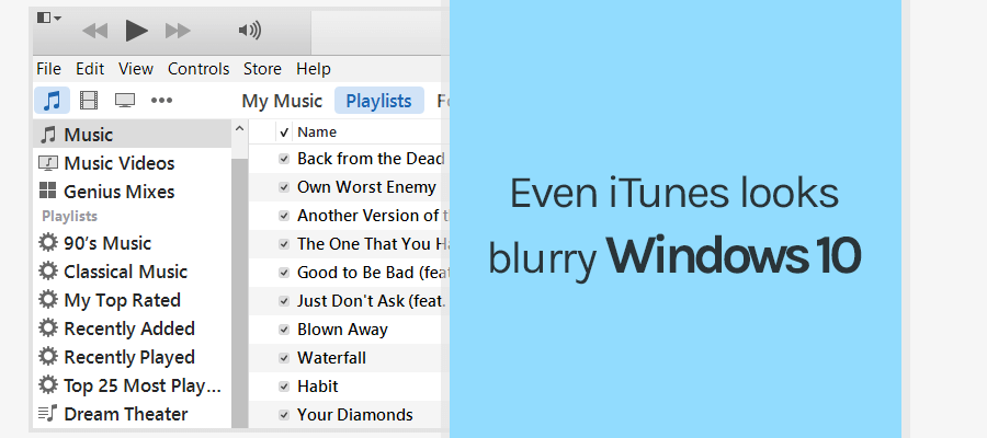 evernote windows 10 blurry font