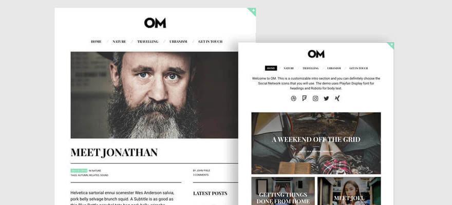 om theme features